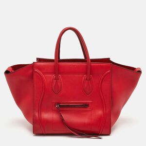 Celine Red Leather Medium Phantom Luggage Tote